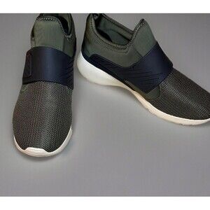 Robert Wayne Sneakers Men's 9.5 Darrance Green Black Fashion Mesh Shoes Slip On